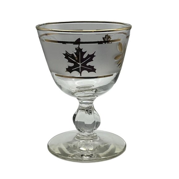 Vintage Golden Foliage Libbey Glass Co. Wine Liquor Cocktail Glass - Picture 1 of 2